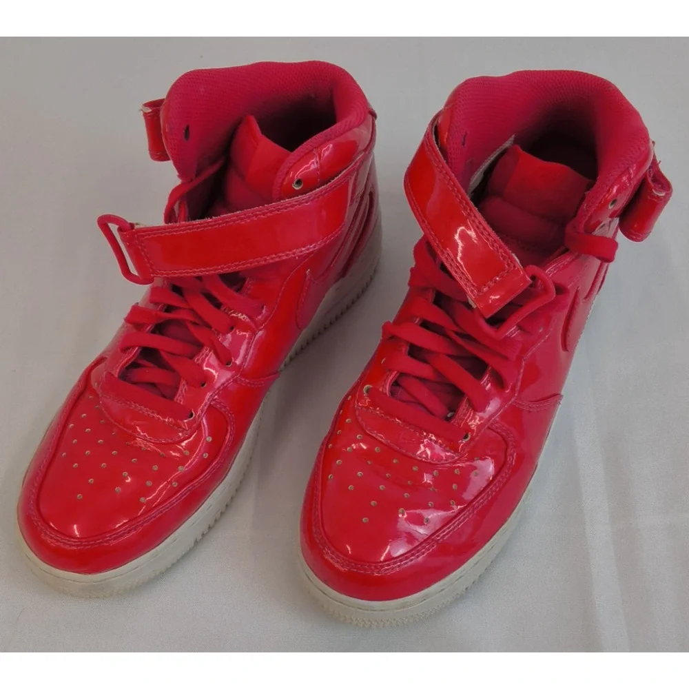 Nike Airforce 1 Sneakers High Patent Red Sparkle Men's 8.5 D 2018 #W5265